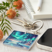 オーロラボレアリス/クリスマス/冬 キーホルダー (正面右)