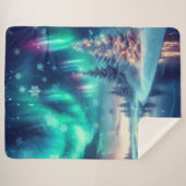 オーロラボレアリス/クリスマス/冬 シェルパブランケット (正面(横))