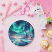 オーロラボレアリス/クリスマス/冬 ペーパープレート (パーティー)