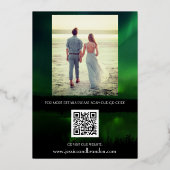 オーロラボレアリス 北極光 エレガント ウェディング 箔招待状 (裏面)