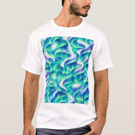 オーロラボレアリス 北極光 抽象的なパターン Tシャツ (正面)