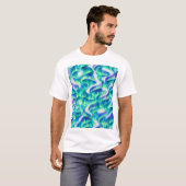 オーロラボレアリス 北極光 抽象的なパターン Tシャツ (正面フル)
