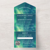 オーロラボレアリス 星空 夜空 結婚式 オールインワン招待状 (内側)