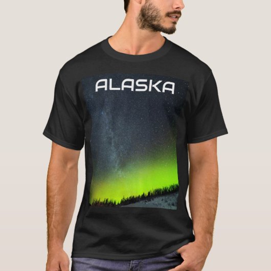 オーロラボレアリス 極光 ノルウェー 北極 Tシャツ (正面)