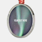 オーロラボレリス北極光の夜空 メタルオーナメント (左)