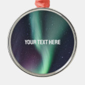 オーロラボレリス北極光の夜空 メタルオーナメント (正面)