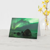 オーロラボレリス |ロフォテンビーチノルウェー カード (黄色い花)