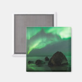 オーロラボレリス |ロフォテンビーチノルウェー マグネット (正面/裏面)