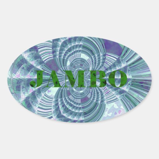 オーロラマタタアートプリント 楕円形シール (正面)