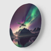 オーロラライツナイトスカイ ラージ壁時計 (傾斜)