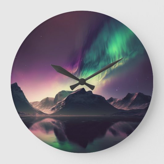 オーロラライツナイトスカイ ラージ壁時計 (正面)