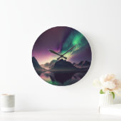 オーロラライツナイトスカイ ラージ壁時計 (ホーム)