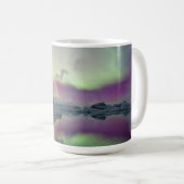 オーロラライトがラグーンを反射 |アイスランド コーヒーマグカップ (正面右)