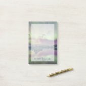 オーロラライトがラグーンを反射 |アイスランド ポストイット (デスク上)