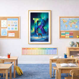 オーロラレター R ポスター | 北極光アート