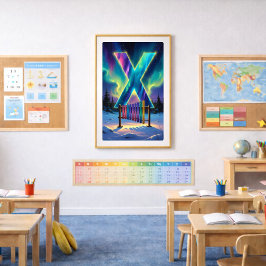 オーロラレター X ポスター | 北極光アート