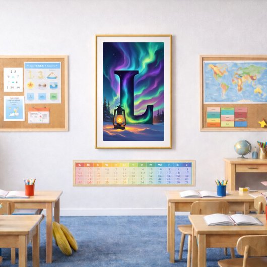 オーロラレターLポスター | 北極光アート ポスター