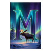 オーロラレターMポスター | 北極光アート ポスター (正面)