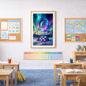 オーロラレターQポスター | 北極光アート ポスター