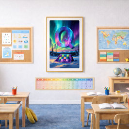 オーロラレターQポスター | 北極光アート ポスター