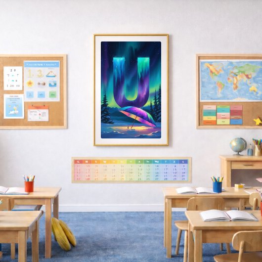 オーロラレターUポスター | 北極光アート ポスター