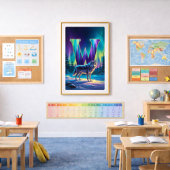 オーロラレターWポスター | 北極光アート ポスター