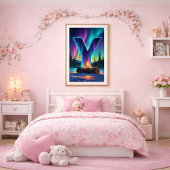 オーロラレターYポスター | 北極光アート ポスター