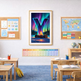 オーロラレターYポスター | 北極光アート ポスター