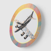 「オーロラ号in the Air: The Marble Dreamliner」 ラージ壁時計 (傾斜)