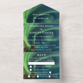 オーロラ星の夜の星の空結婚は1つの内のすべての オールインワン招待状 (内側)