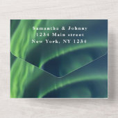 オーロラ星の夜の星の空結婚は1つの内のすべての オールインワン招待状 (裏面)