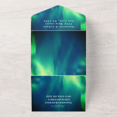 オーロラ星の夜空結婚が一斉に オールインワン招待状 (外側)