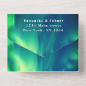 オーロラ星の夜空結婚が一斉に オールインワン招待状 (裏面)