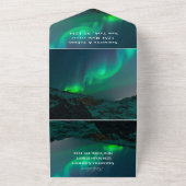 オーロラ星空結婚の夜空の一対一 オールインワン招待状 (外側)