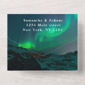 オーロラ星空結婚の夜空の一対一 オールインワン招待状 (裏面)