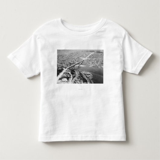 オーロラ橋の空中写真 トドラーTシャツ (正面)