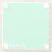 オーロラ緑の色名 ガラスコースター (裏面)