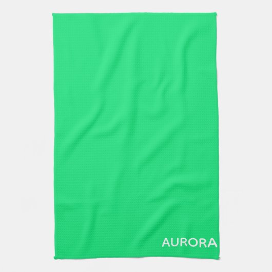 オーロラ緑の色名 キッチンタオル (縦)
