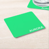 オーロラ緑の色名 スクエアペーパーコースター (アングル)