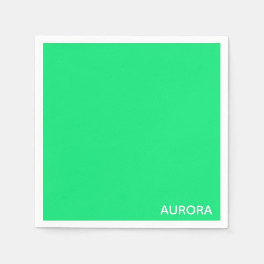 オーロラ緑の色名 スタンダードカクテルナプキン (正面)