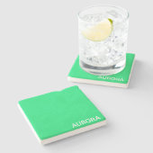 オーロラ緑の色名 ストーンコースター (横)