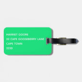 オーロラ緑の色名 ラゲッジタグ (裏面横)