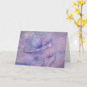 オーロラ飛行妖精グリーティングカード カード (黄色い花)