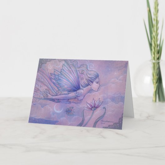 オーロラ飛行妖精グリーティングカード カード (正面)