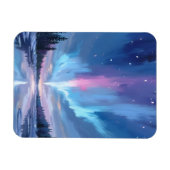 オーロラ ウォーターカラー オランダ北極圏の輝き 絵画 マグネット (横)