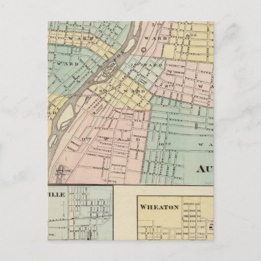 オーロラ、ナパーヴィル、ホイートン ポストカード (正面)