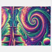 「オーロラ・ボレアリスオーバーリフレクション・レイク」 フリースブランケット (正面(横))