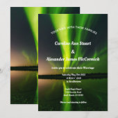 オーロラ・ボレアリス 星空 ウェディング 招待状 (正面/裏面)