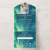 オーロラ・ボレリス・スターリー・ナイト・スターズ写真結婚ズ オールインワン招待状 (内側)