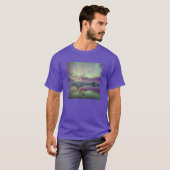 オーロラ ラグーンに映る | アイスランド Tシャツ (正面フル)